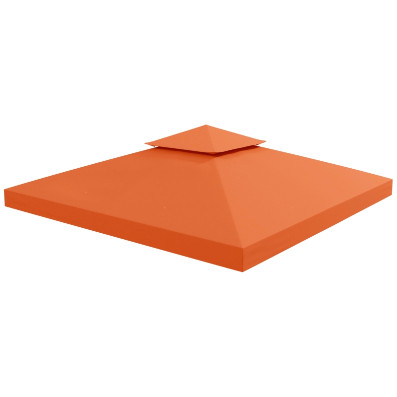 Outsunny Toile de toit de rechange pour  tonnelle tente orange terracotta 3x3m