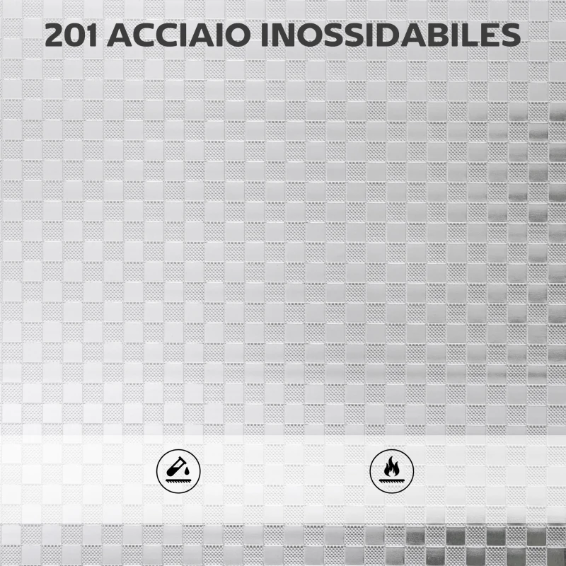 HOMCOM Carrello Multiuso a 4 Livelli con Ripiano Centrale Regolabile e Bordi Rialzati, in Acciaio Inox, 60x35x77 cm