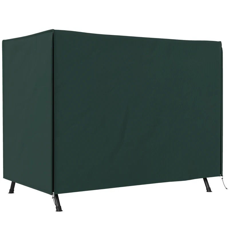 Outsunny Funda para Balancín de Jardín con Cremallera Cubierta para Muebles de Exterior 205x124x164 cm Verde Oscuro