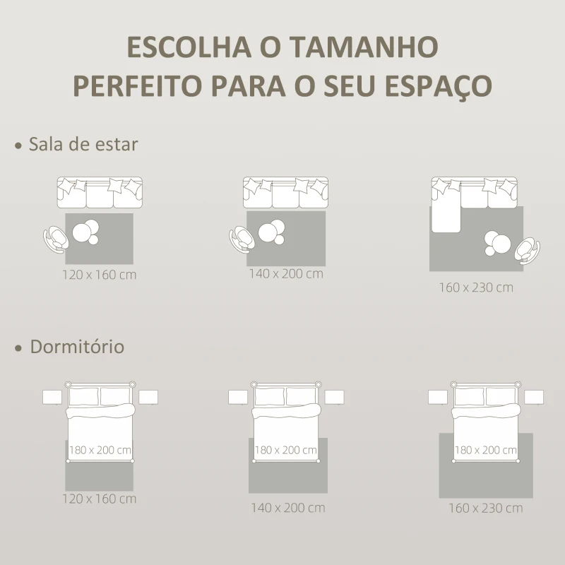 HOMCOM Tapete para Sala de Estar 120x160 cm Tapete Lavável à Máquina Pelo Longo Macio Estilo Moderno Creme
