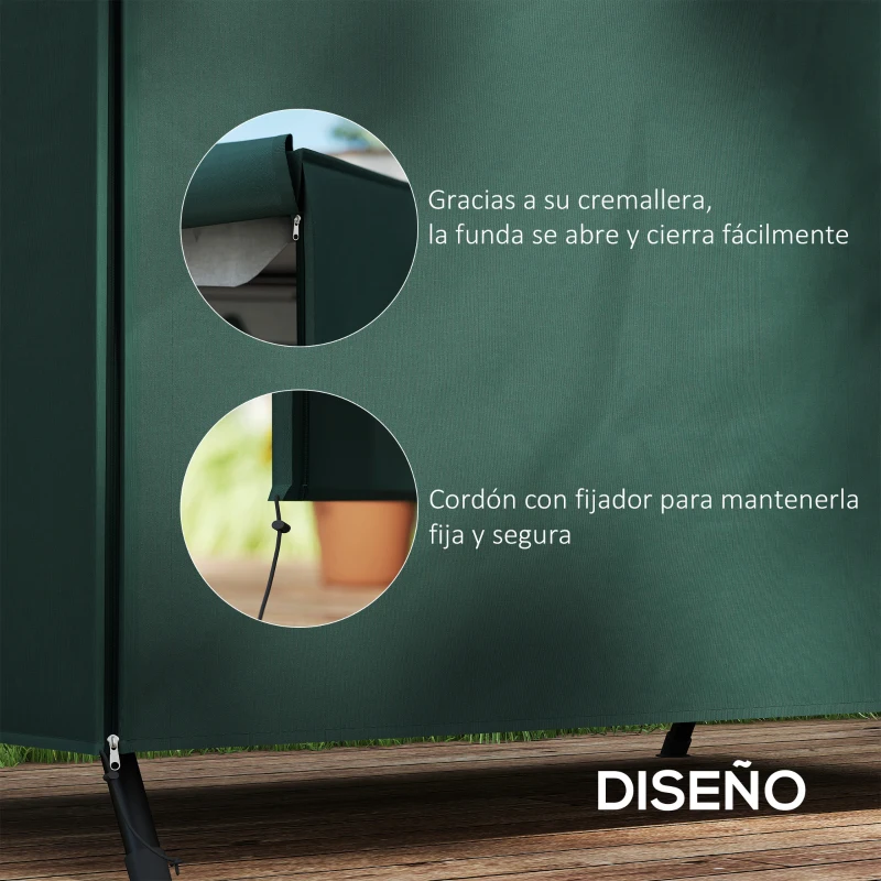 Outsunny Funda para Balancín de Jardín con Cremallera Cubierta para Muebles de Exterior 205x124x164 cm Verde Oscuro