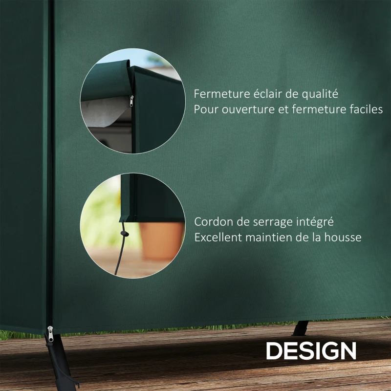 Outsunny Housse de Protection balancelle de Jardin 3 Places bâche étanche dim. 2,05L x 1,24l x 1,64H m Oxford Haute densité 600D Vert