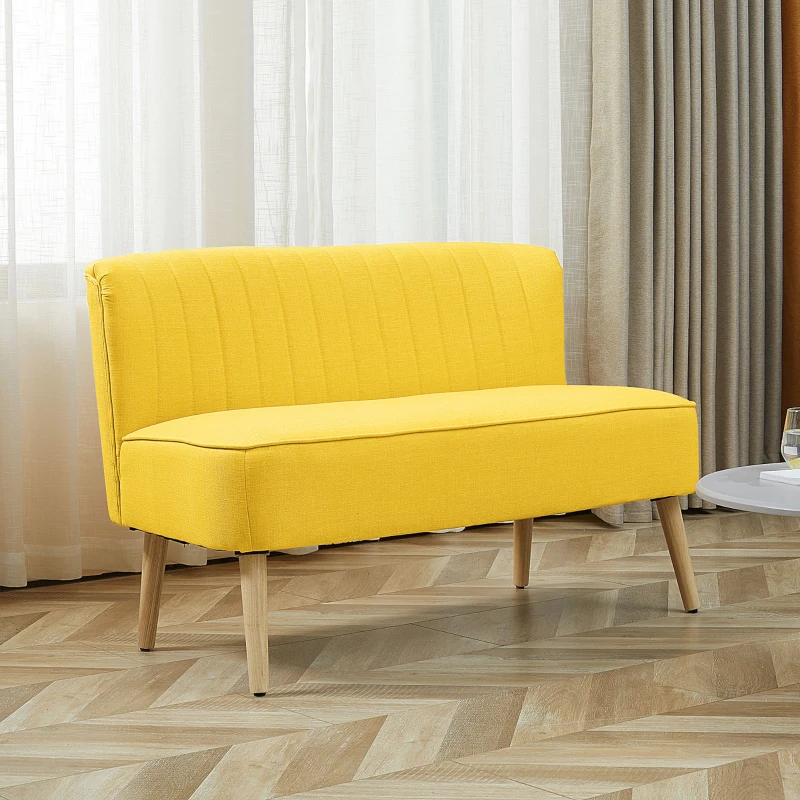 HOMCOM 2-osobowa sofa kanapa sofa tapicerowana meble wypoczynkowe szeroka żółta