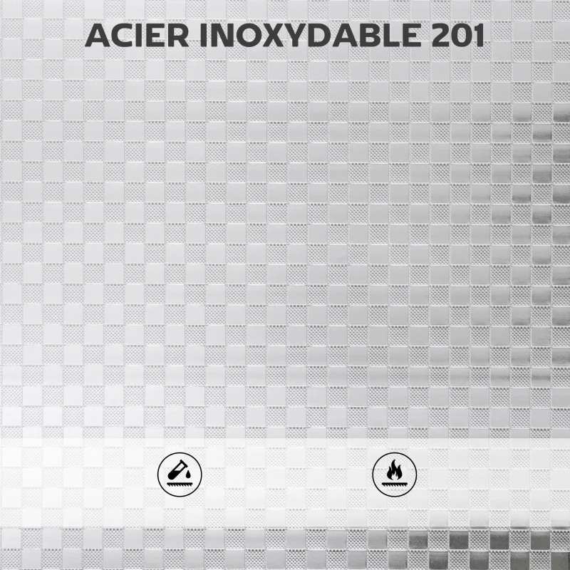 HOMCOM Desserte cuisine, chariot de service à 3 niveaux en acier inoxydable 201 avec poignées, roues, 60 x 35 x 77 cm, argenté