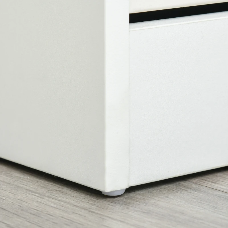 HOMCOM Armoire à Chaussures Meuble à Chaussures Rangement dim. 98L x 24l x 83H cm 4 Portes abattantes Double Niveau MDF Blanc