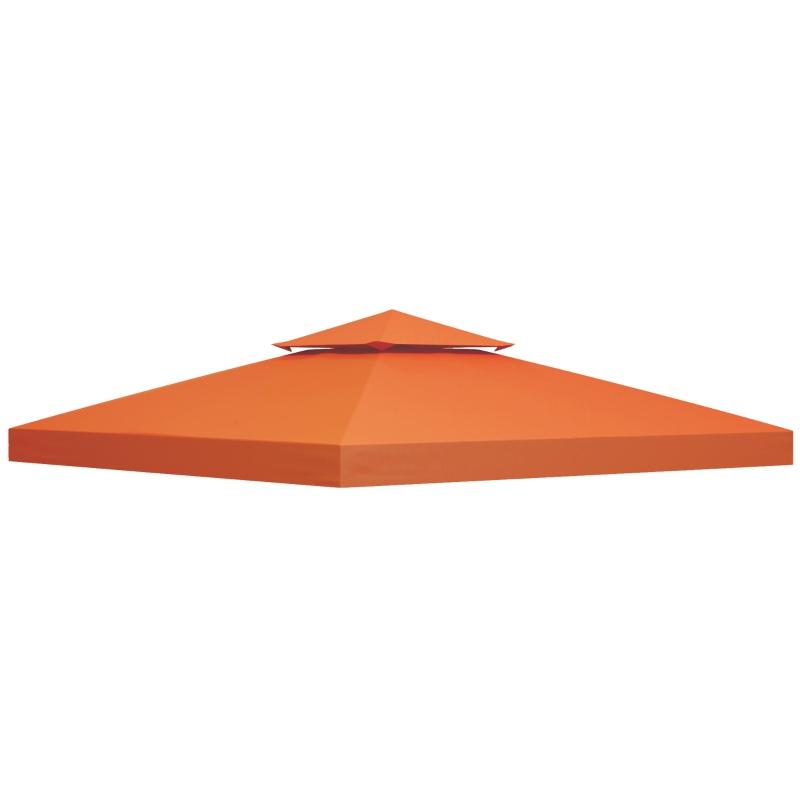 Outsunny Toile de toit de rechange pour tonnelle tente orange terracotta 3x3m