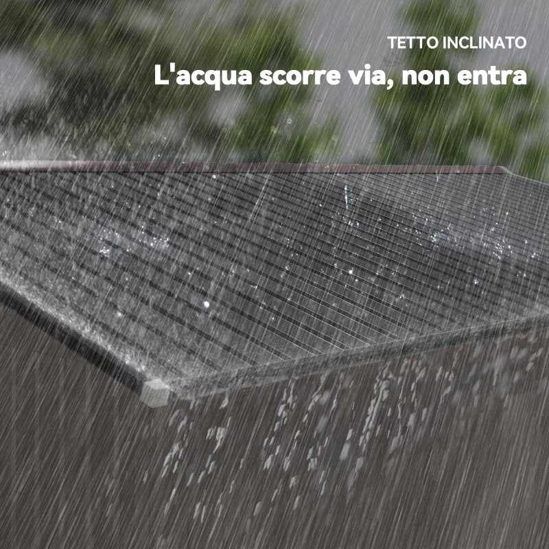 Outsunny Casetta da Giardino con 2 Porte Scorrevoli e 4 Prese d'Aria in Acciaio, 322x277x192 cm, Marrone