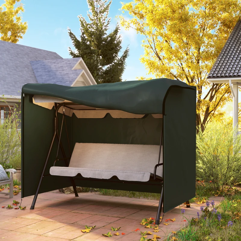 Outsunny Telo Copertura per Dondolo Impermeabile e Resistente Raggi UV | Tessuto Oxford Rivestito in PVC | 205x124x164cm