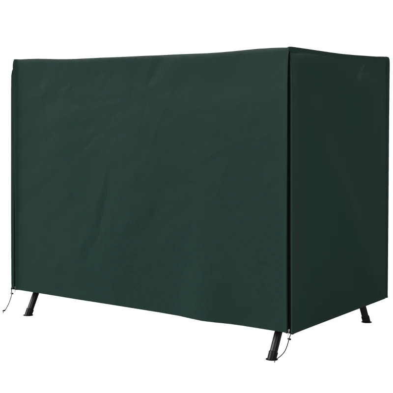 Outsunny Hollywoodschaukel Abdeckung 3 Sitzer, Wasserabweisend Winterfest Schutzhülle für Gartenschaukel, UV-Beständig Abdeckplane, Abdeckhaube, Reißfest 600D Oxford Gewebe, 205x124x164cm Dunkelgrün