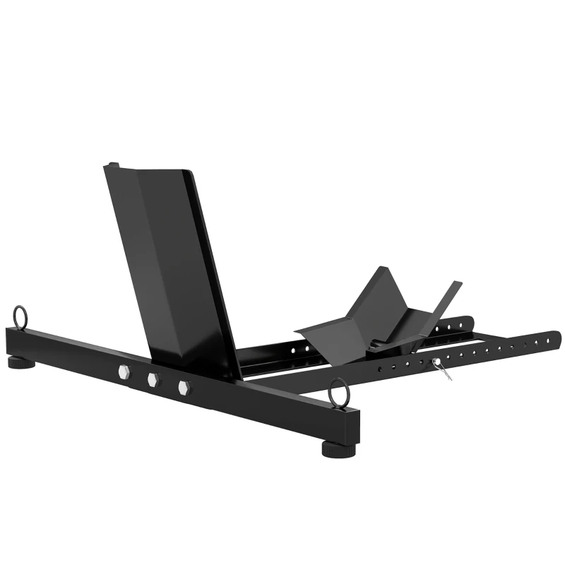 HOMCOM Suport Blocator Roată Moto cu Suport Reglabil, Capacitate de 816,5 kg,  Ø34-84 cm, Negru