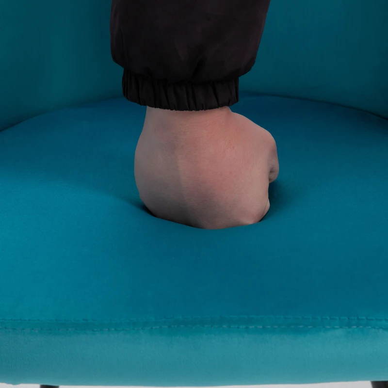 HOMCOM Lot de 4 chaises salle à manger chaise de cuisine scandinave chaise en velours rembourrée avec pieds effilés en métal, pour salon, salle à manger, multicolore