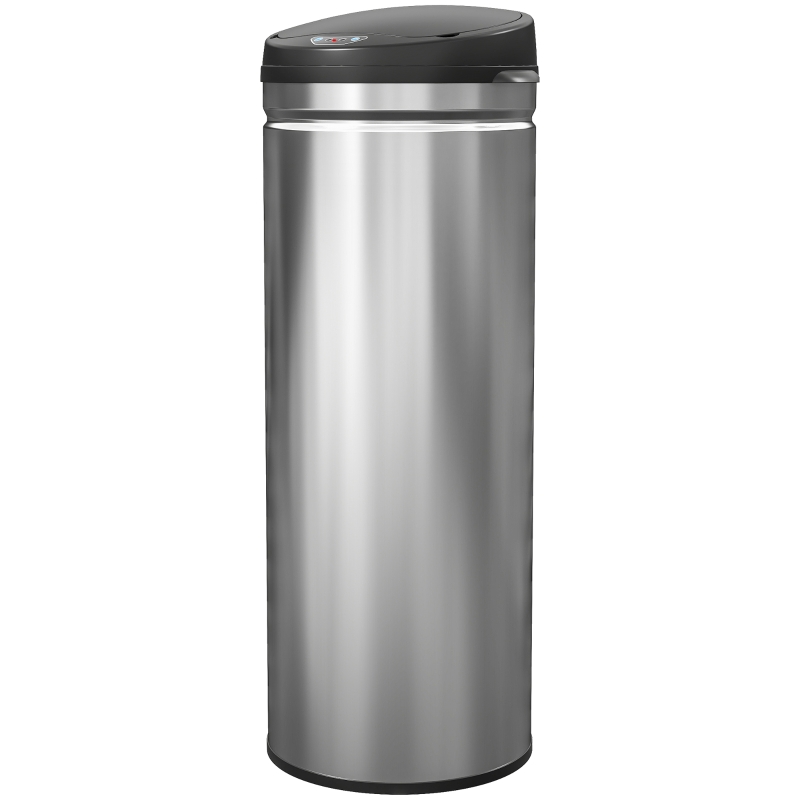 HOMCOM Poubelle à Capteur de 50 Litres avec Fonction Soft-Close, poubelle à déchets sans contact en acier inoxydable pour une gestion hygiénique des déchets en cuisine, bureaux, couleur argent