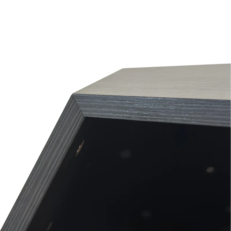 Niche pour chat polygonale avec veinure de bois, table d'appoint pour le canapé, 66x66x53 cm, Brun noir