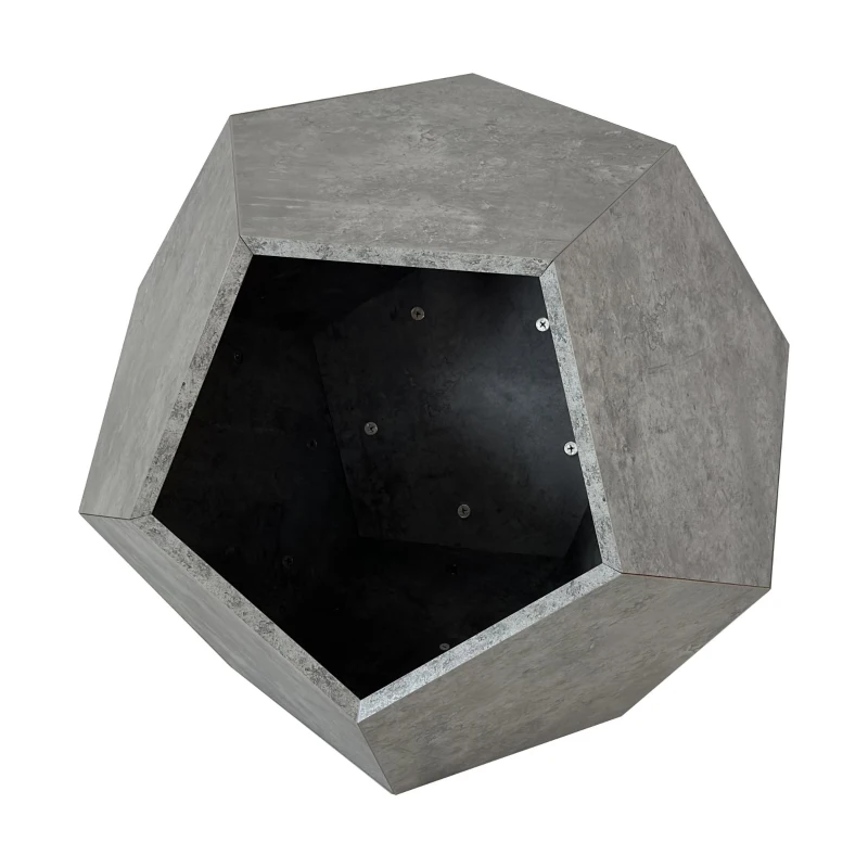 Niche pour chat polygonale avec veinure de bois, table d'appoint pour le canapé, 66x66x53 cm, Gris
