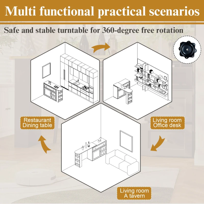 Extendable Bar Table with Storage Space, 360° Rotating Base, Snack Shelf, Bistro Table with Folding Drawers, 204L x 39W x 105H cm, Black