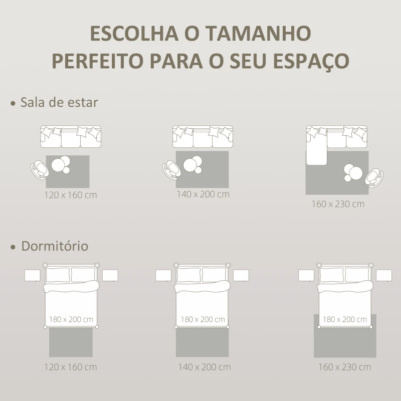 HOMCOM Tapete para Sala de Estar 230x160 cm Tapete Lavável à Máquina Pelo Longo Macio Estilo Moderno Crinza