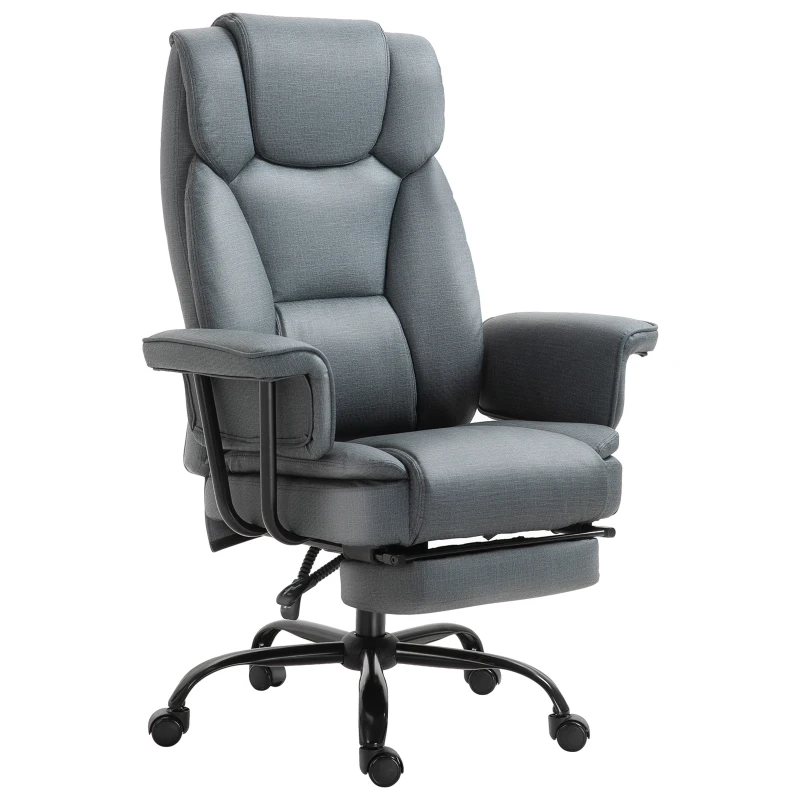 Vinsetto® bureaustoel directiestoel computerstoel in hoogte verstelbaar 360° draaibaar kunstleer grijs 68 x 80 x 120–126 cm(m-14)