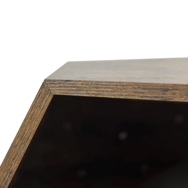 Niche pour chat polygonale avec veinure de bois, table d'appoint pour le canapé, 66x66x53 cm, Marron
