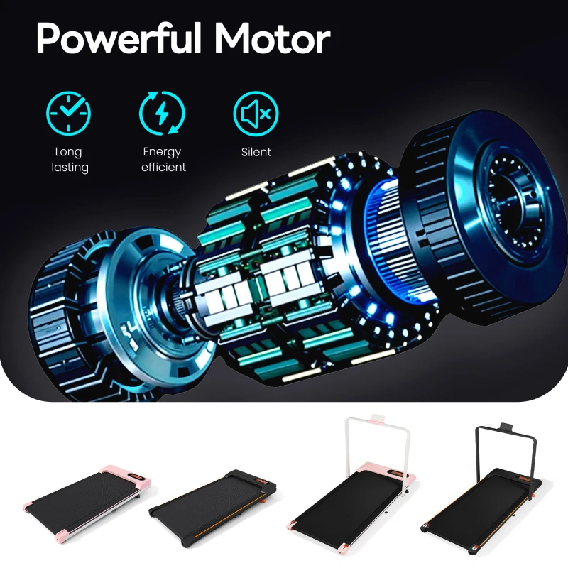 Folding Under Desk Treadmill with Adjustable Incline, LED Display, Magnetic Remote Control, 1-6 km/h Speed, 111L x 47.5W x 15H cm, Black