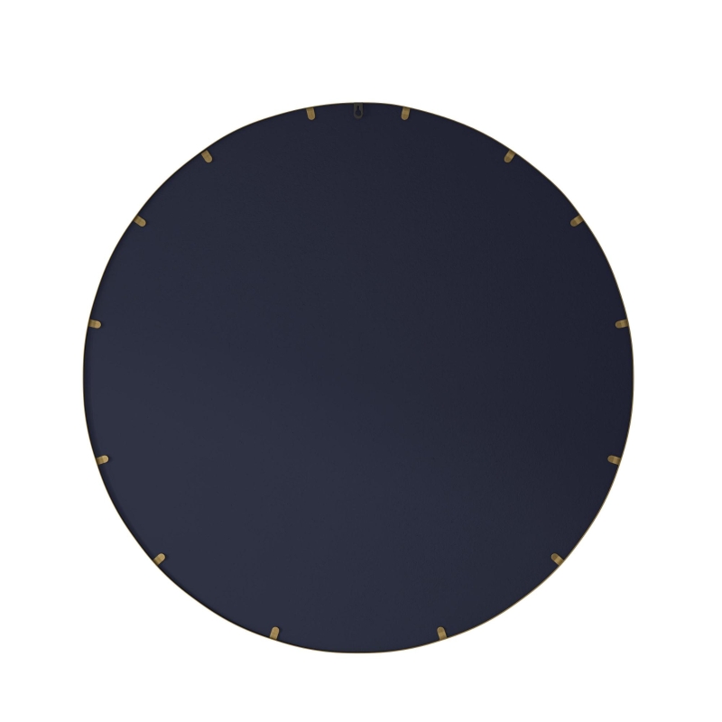 Specchio rotondo da parete con cornice in metallo, per parete, bagno, soggiorno, camera da letto, tavolo da trucco, corridoio, 80x2x80 cm, Bronzo