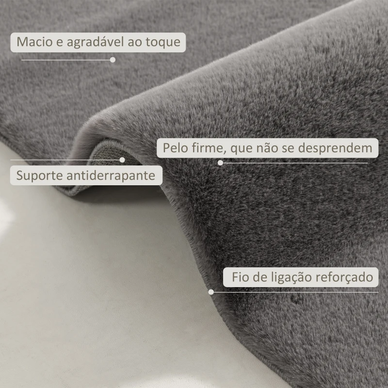 HOMCOM Tapete para Sala de Estar 230x160 cm Tapete Lavável à Máquina Pelo Longo Macio Estilo Moderno Crinza