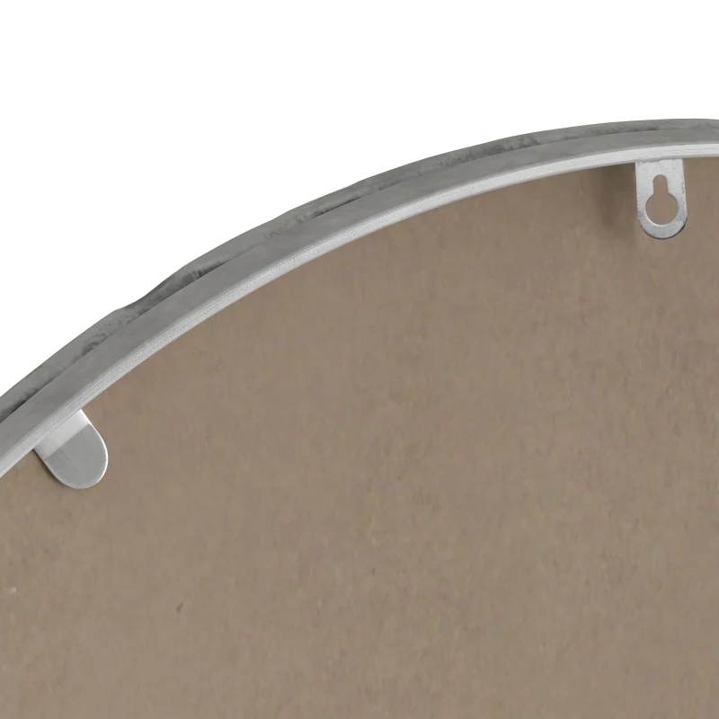 Specchio retrò ovale con cornice in ferro, da parete per bagno, soggiorno, 65x3x100 cm, Argento