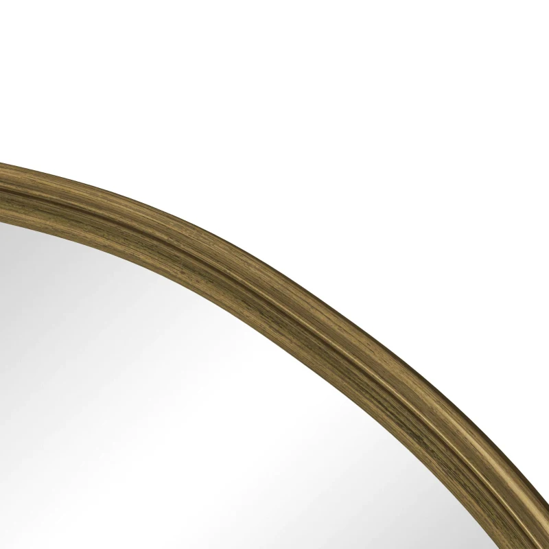 Specchio rotondo da parete con cornice in metallo, per parete, bagno, soggiorno, camera da letto, tavolo da trucco, corridoio, 80x2x80 cm, Bronzo