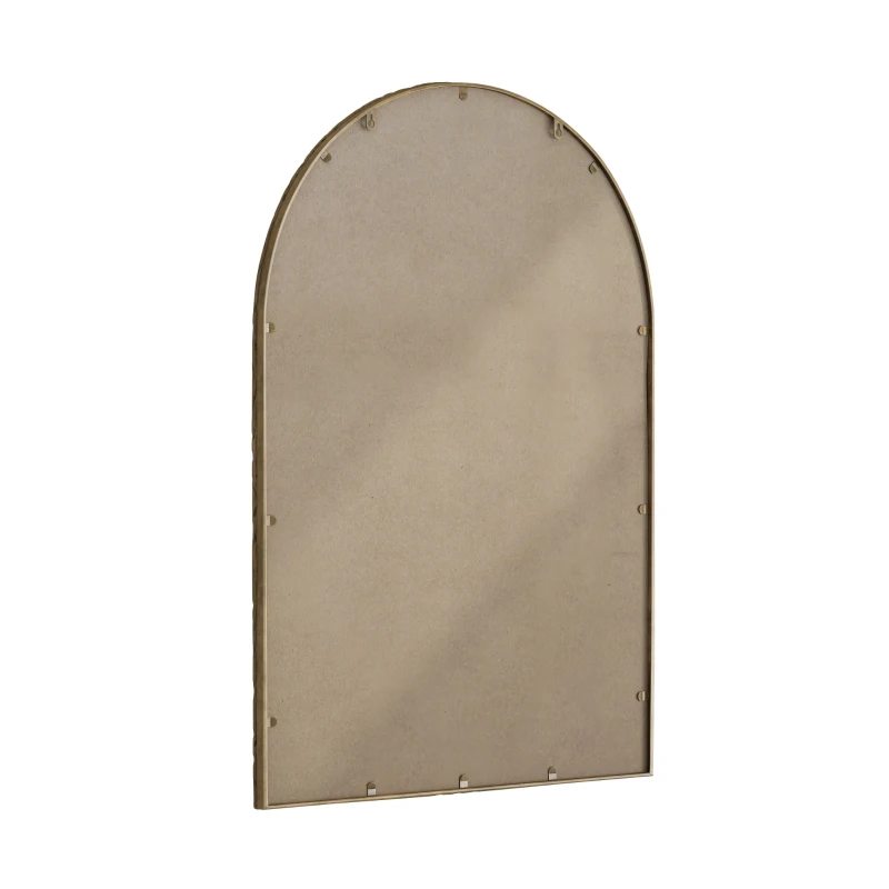 Specchio da parete ad arco con cornice in ferro, specchio da trucco per bagno, 61x2,5x91 cm, Oro