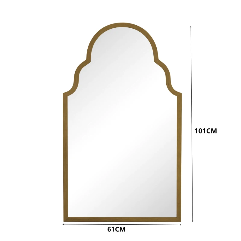 Miroir mural rectangulaire avec cadre en métal, pour salle de bain, salon, 61x3x101 cm, Bronze