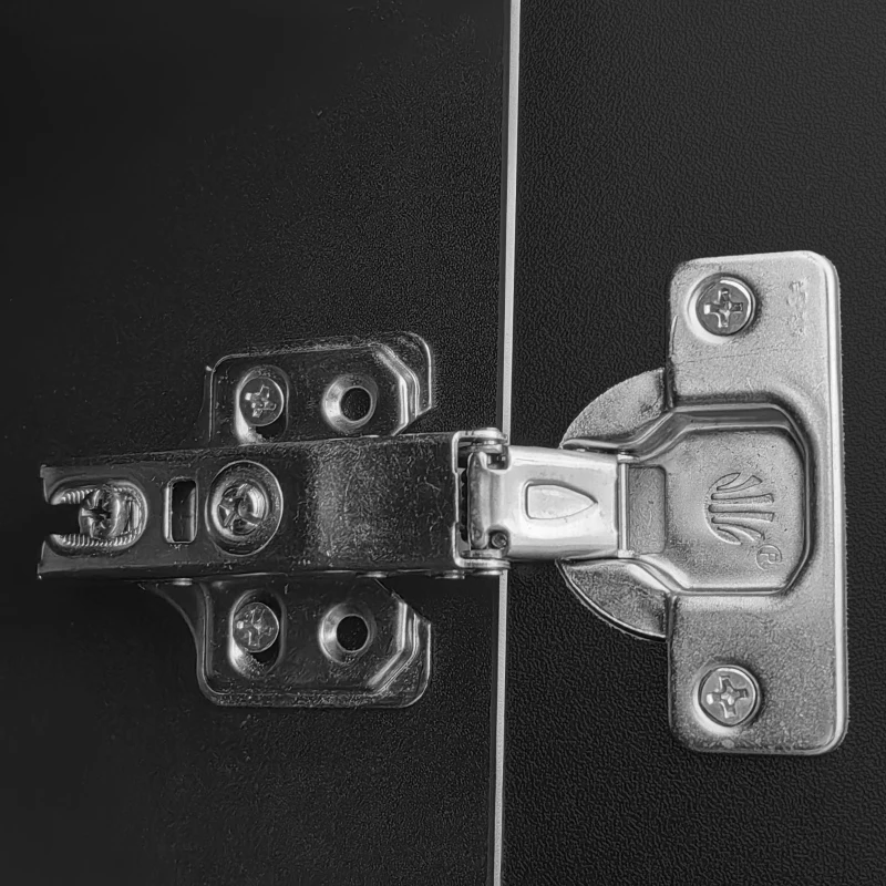 Elegant Sideboard with Adjustable Shelves, Gold-Plated Details, Shoe Cabinet with Push-to-Open Design, 83L x 35W x 101H cm, Black