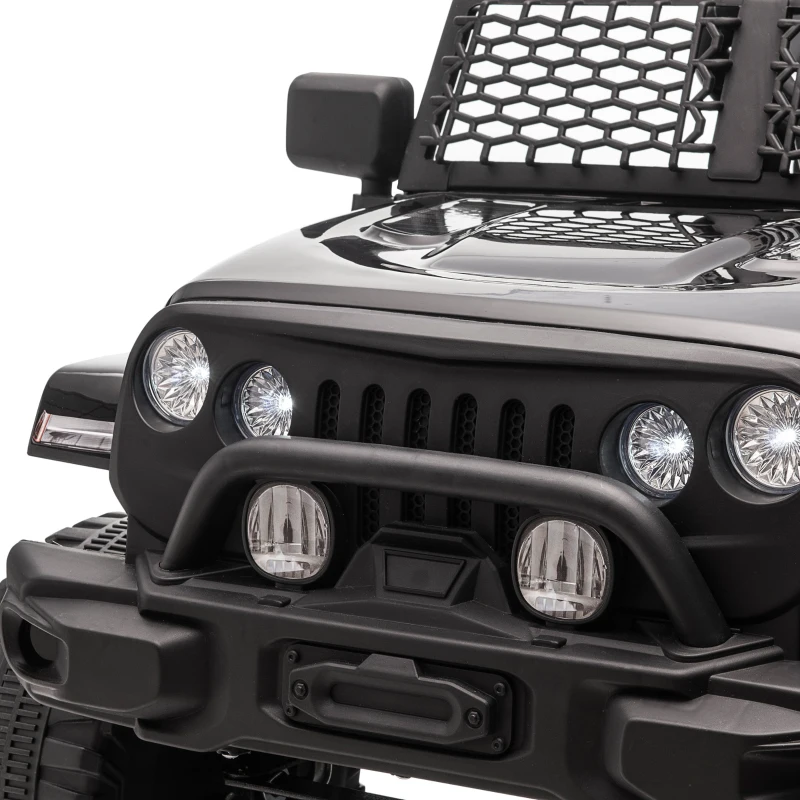 HOMCOM Carro Elétrico 4x4 para Crianças 12V com Controlo Remoto Faróis e Buzina 3-6 Anos Preto