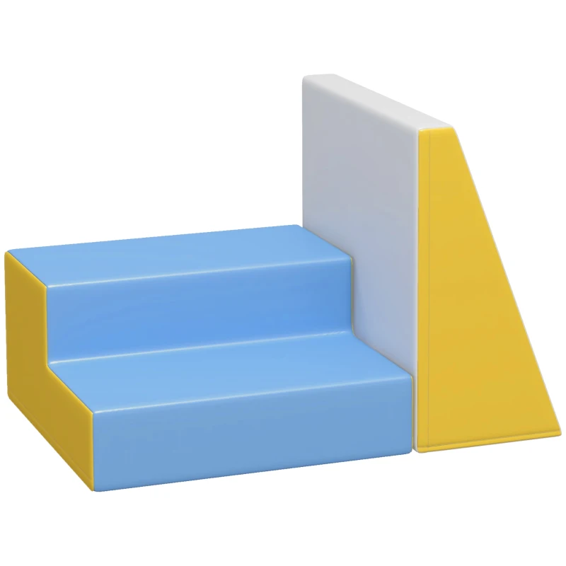 HOMCOM Parcours motricité bébé jouets d'escalade modulable 2 briques géantes en mousse 50 x 50 x 25 cm multicolore