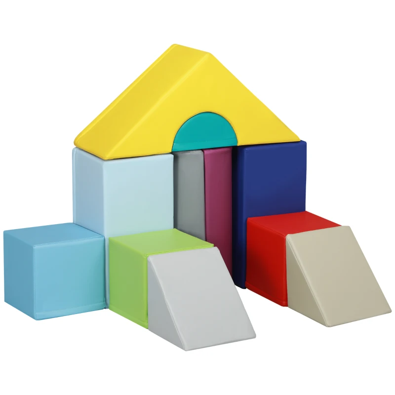 HOMCOM Pista de Motricidad para Bebé 11PCS, módulo de motricidad para bebé en espuma con recubrimiento de poliuretano y relleno de EPE, multicolor