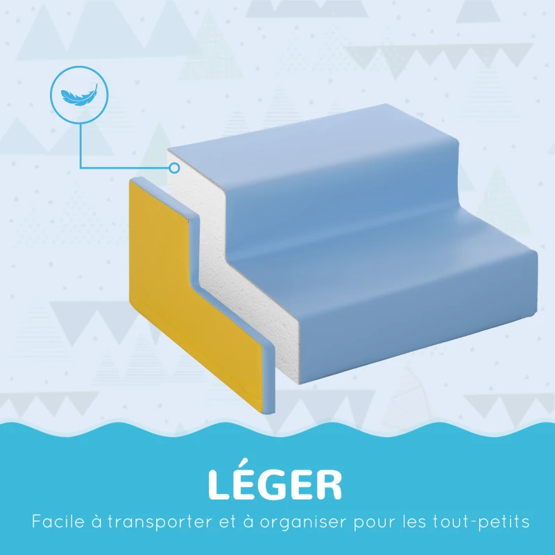 HOMCOM Parcours motricité bébé jouets d'escalade modulable 2 briques géantes en mousse 50 x 50 x 25 cm multicolore