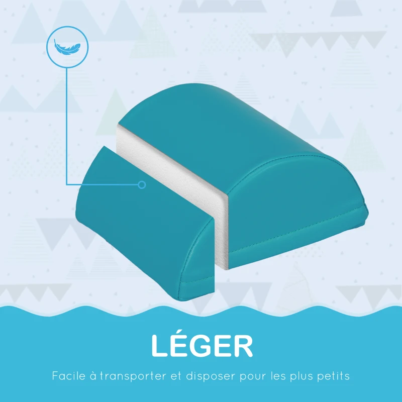 HOMCOM Parcours de motricité bébé 11PCS, module motricité bébé en mousse avec housse en polyuréthane et remplissage en EPE, multicolore