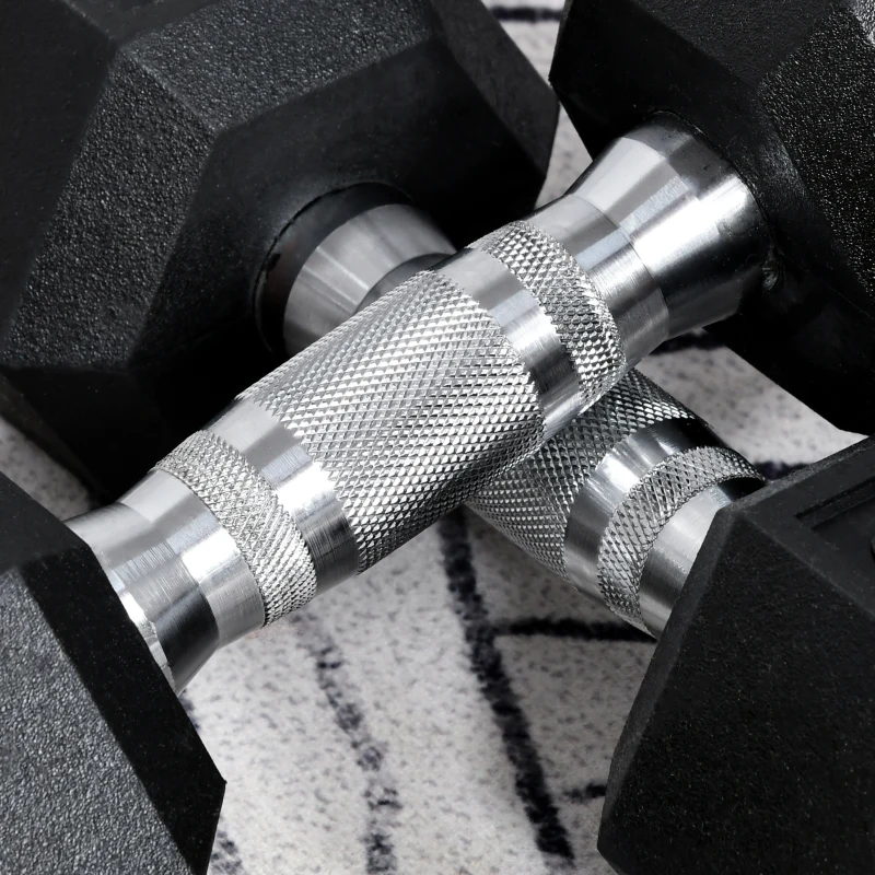 HOMCOM Rubber Hexagonal Dumbbell Set,2 pcs x 6 kg