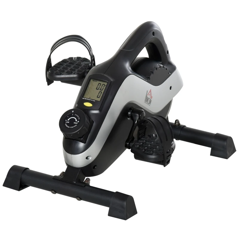 HOMCOM Mini Pedal Trainer para Entrenamiento de Piernas Pedal Trainer con Correa de Sujeción Alfombrilla Antideslizante