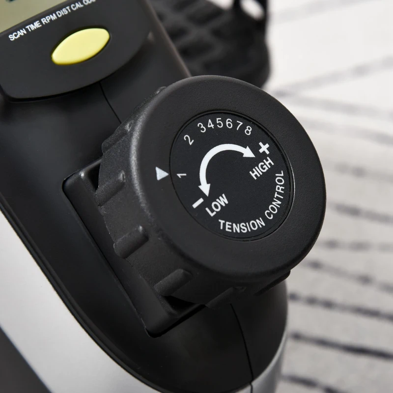 HOMCOM Mini Cyclette Portatile per l'Allenamento di Gambe per Braccia con Cinghia di Fissaggio e Tappetino Antiscivolo, Nero e Grigio
