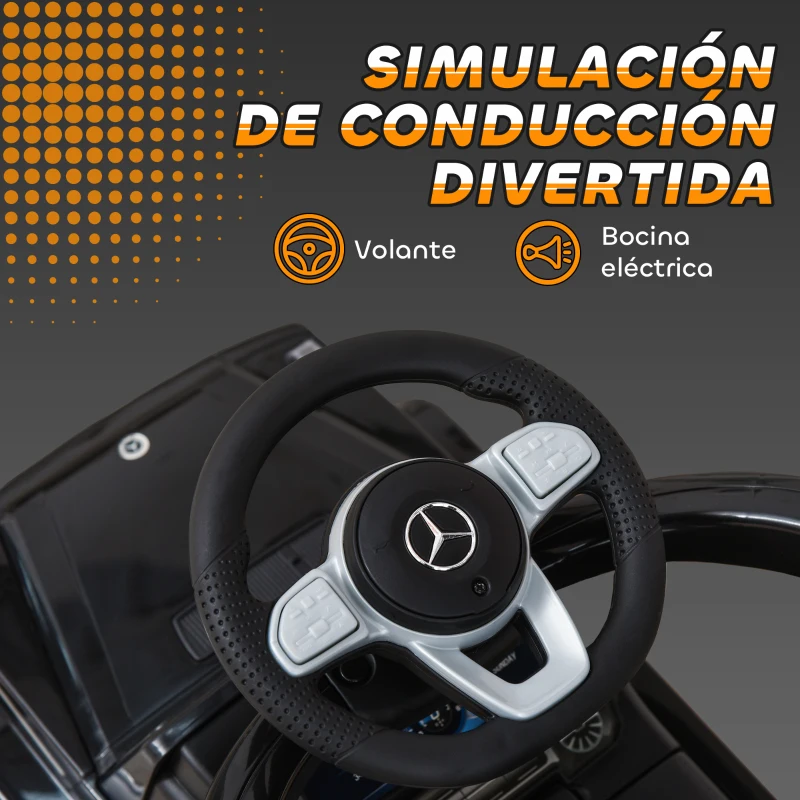 HOMCOM Correpasillos para Niños con Licencia Mercedes G350 Coche Correpasillos para Niños de 1-3 Años con Bocina Capota Extraíble y Barandilla Carga 25 kg 85,5x40,5x95 cm Negro