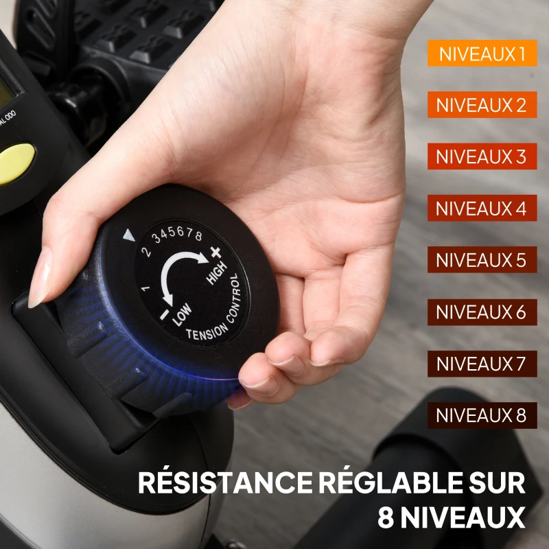 HOMCOM Mini vélo d'appartement, vélo d'exercice compact 8 niveaux résistance magnétique avec écran LCD 53 x 44 x 34 cm noir