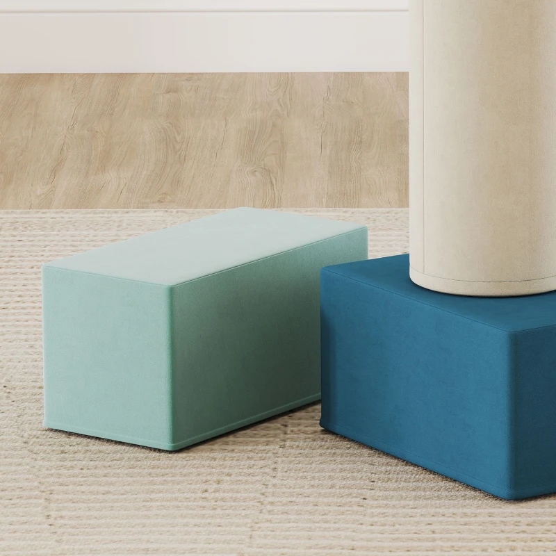 AIYAPLAY Speelset met 5 Schuimblokken voor Kinderen met Afneembare Hoezen, Psychomotorische Blokken voor Klimmen en Kruipen, Multicolor(m-9)