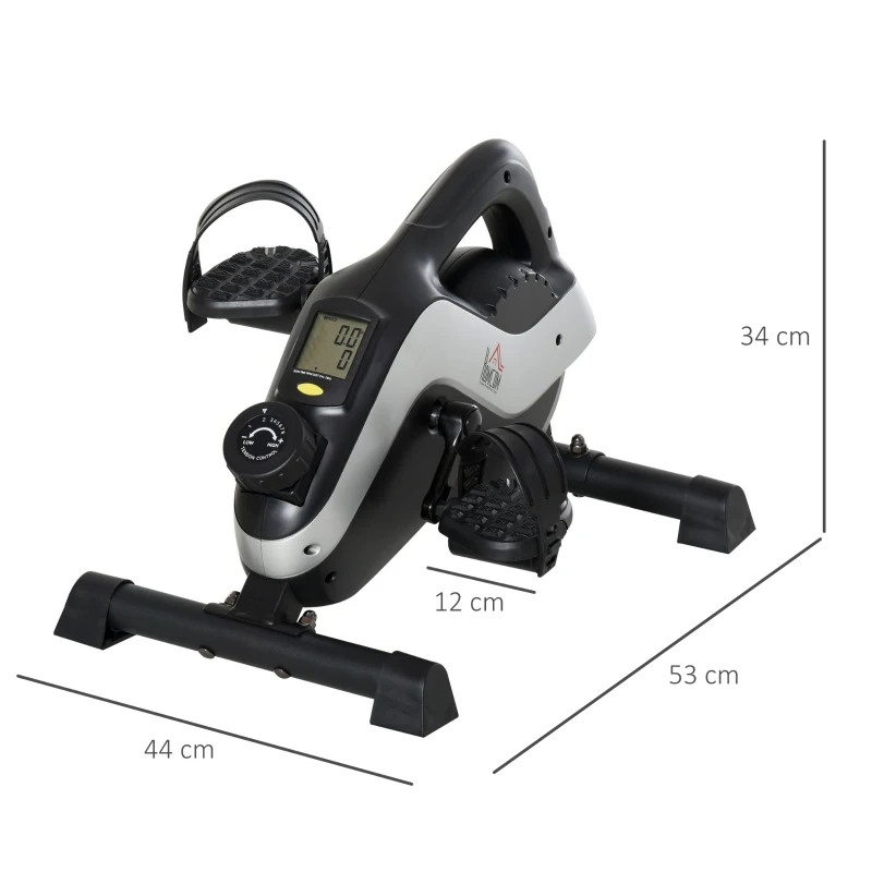 HOMCOM Mini Heimtrainer Pedaltrainer für Beintraining Pedal-Trainer mit Befestigungsgurt Anti-rutschmatte