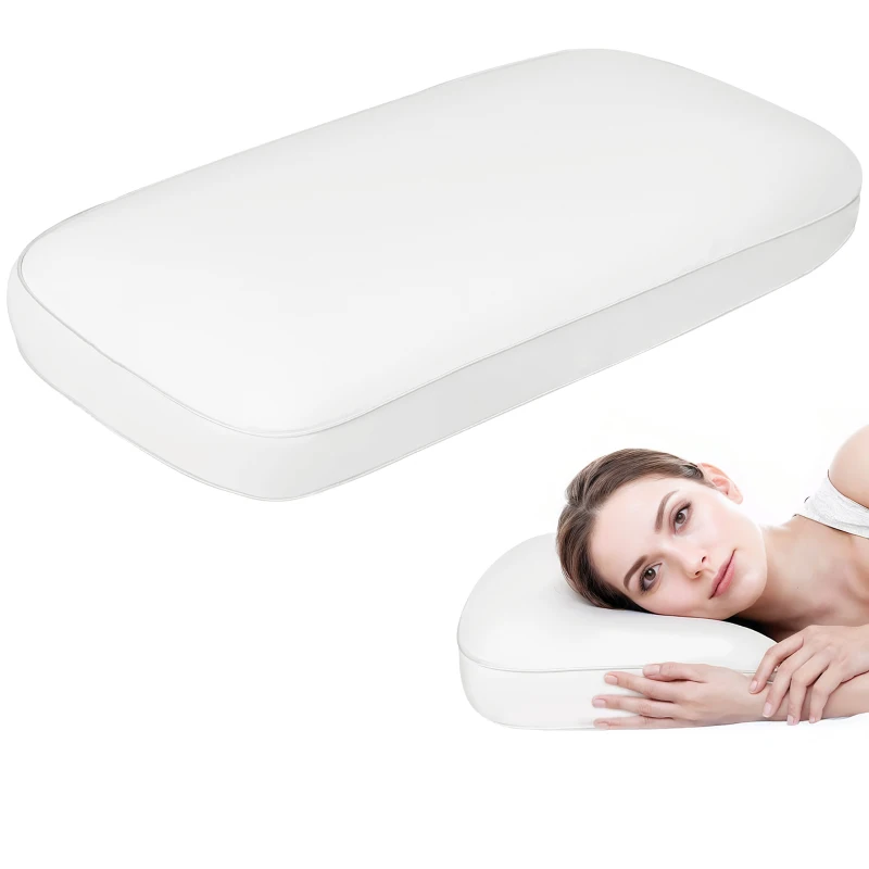 HOMCOM Viskoelastisches Kissen 91x40 cm aus Memory-Schaum mit ergonomischem Design für Seitenschlaf und Rückenlage in Creme