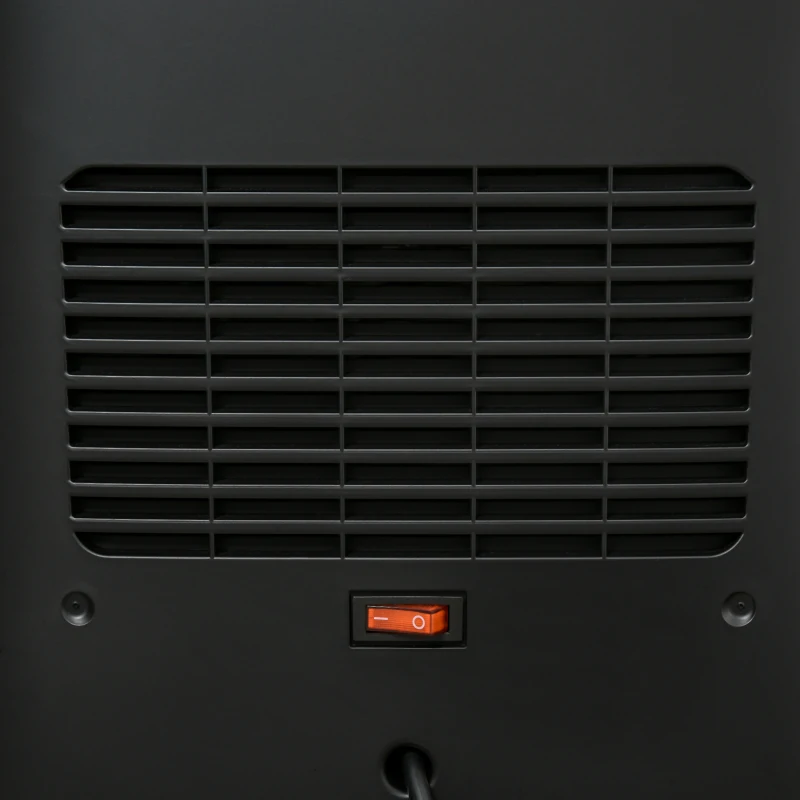 HOMCOM Calefacción Eléctrica, 3 Modos, 10-49° C, con Control Remoto, Llamas LED, Independiente, Negro, 33,7x25,5x60,4 cm
