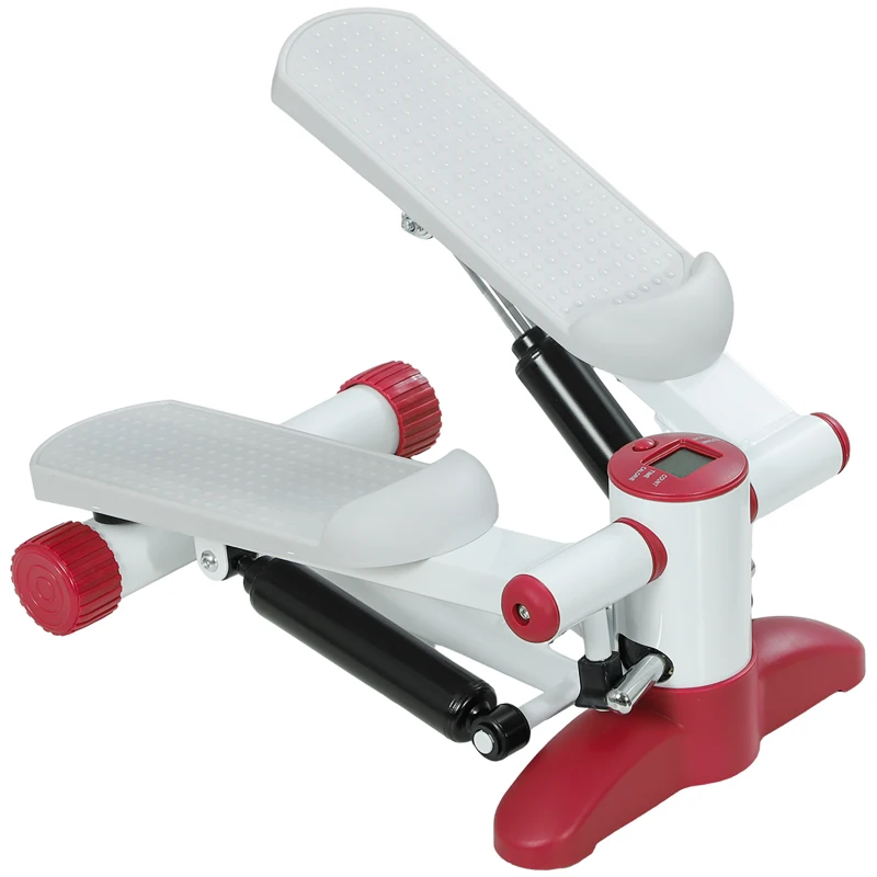 SPORTNOW Stepper mini stepper con monitor LCD pedales antideslizantes para ejercicio en casa 44,5 x 29 x 20 cm gris