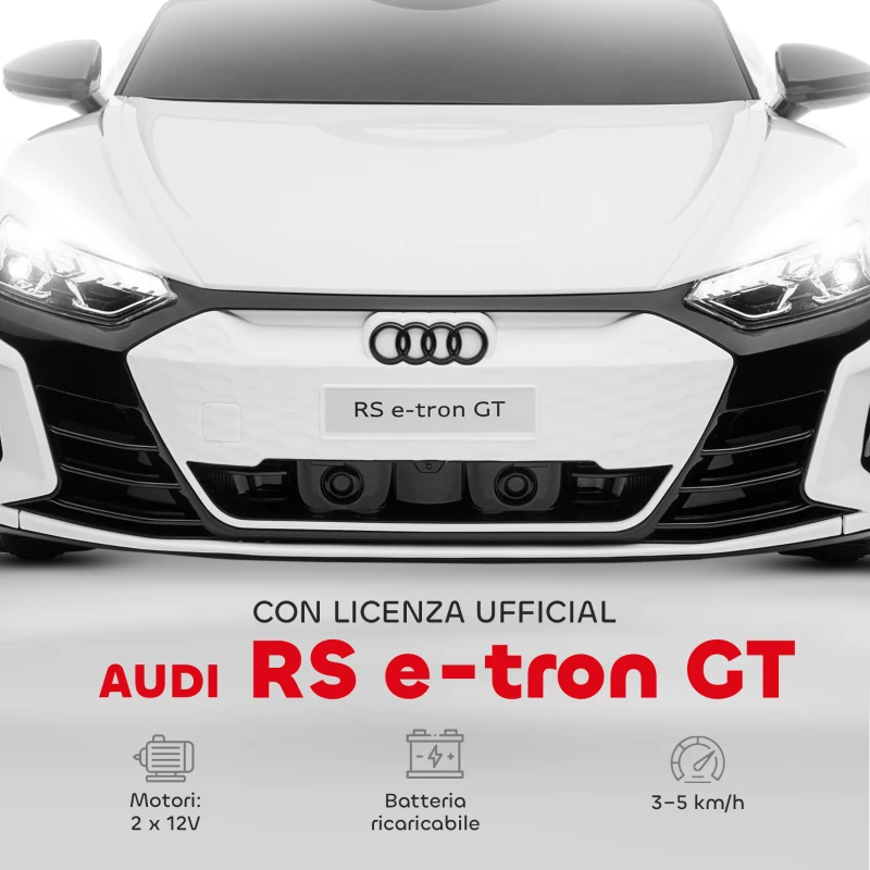 HOMCOM Auto Elettrica per Bambini 3-5 Anni con Telecomando, Sospensioni e Clacson, 103x58x41 cm, Bianca e Nero