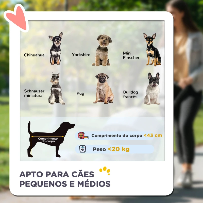 PawHut Carrinho para Cães Dobrável para Cães Médios e Pequenos com Cesta de Armazenamento Capota Ajustável 111x58x107 cm Azul