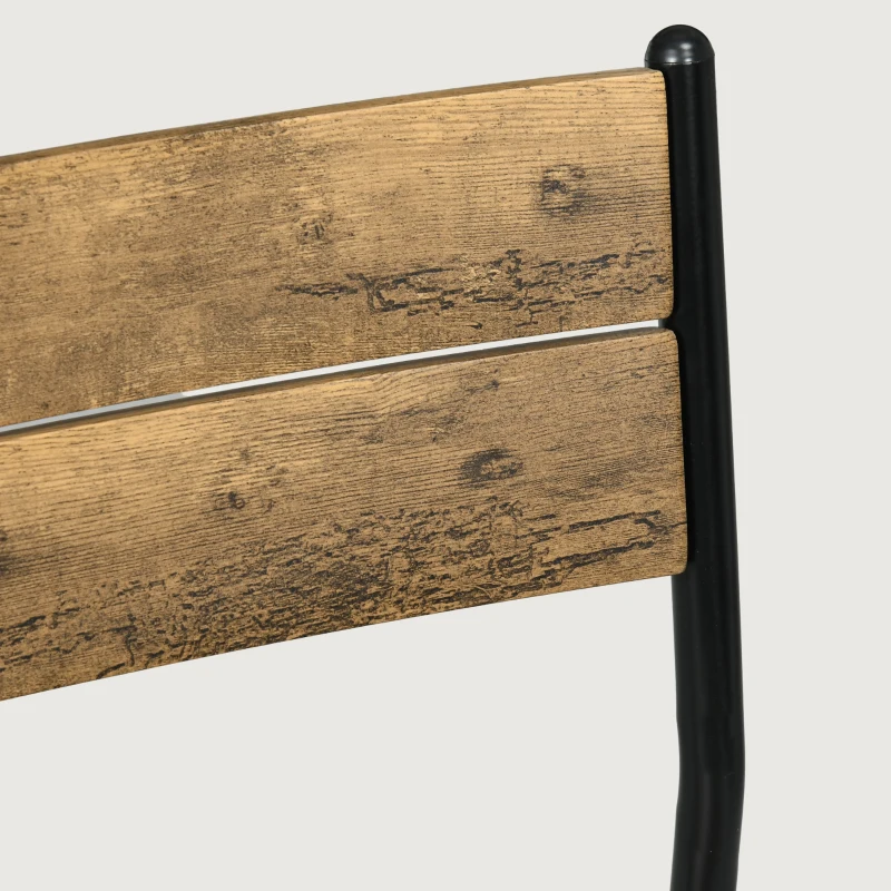 HOMCOM 3-piezas Grupo de Comedor, Set de Mesa de Comedor, 1 Mesa, 2 Sillas, MDF+Metal, Marrón