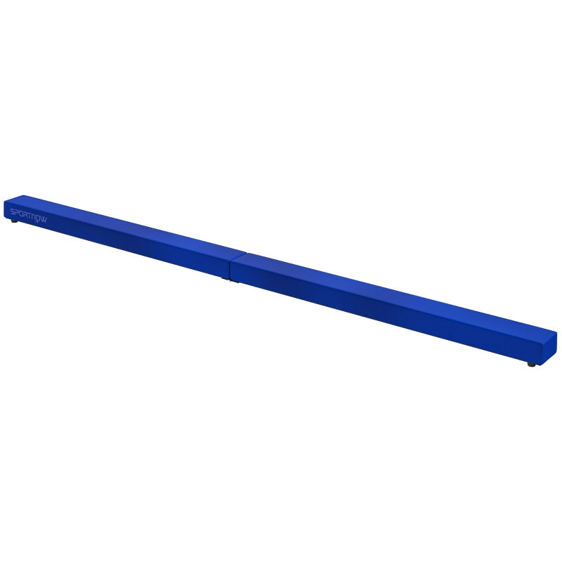 SPORTNOW Viga de gimnasia plegable 210 cm en terciopelo, viga de equilibrio con base antideslizante, para niños y adultos, azul