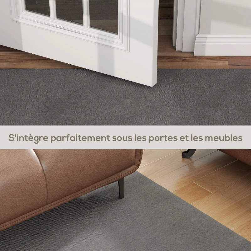 HOMCOM Tapis salon 230 x 160 cm tapis à poils longs, lavable en machine, antidérapant, en fausse fourrure, gris clair
